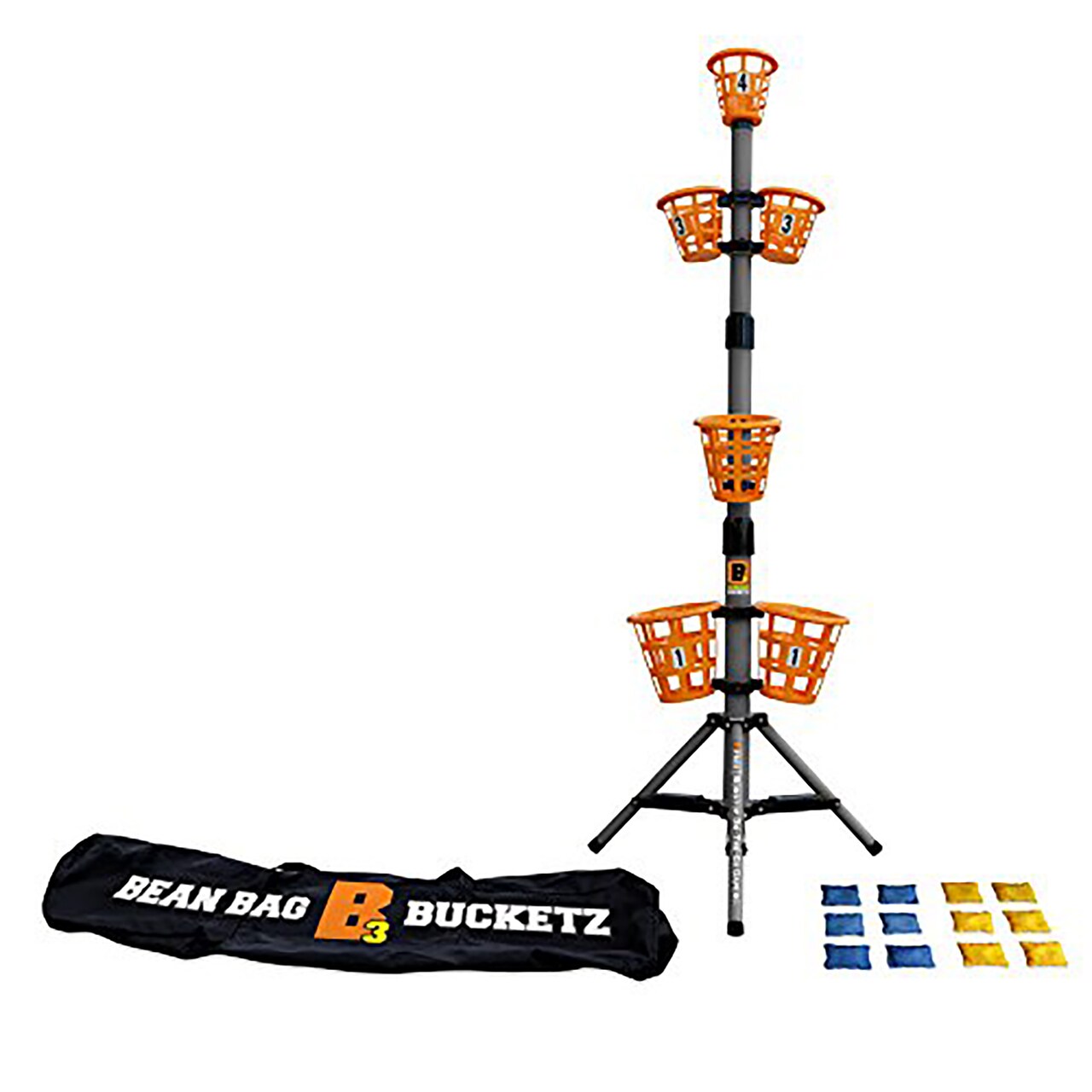 B3 Bean Bag Bucketz; Outdoor Backyard Game for Adults and Family: Lawn Bean Bag Toss Party Game - Giant 5' Camping, Tailgate, Beach, Yard or Indoor Game - Cornhole Alternative Game Set